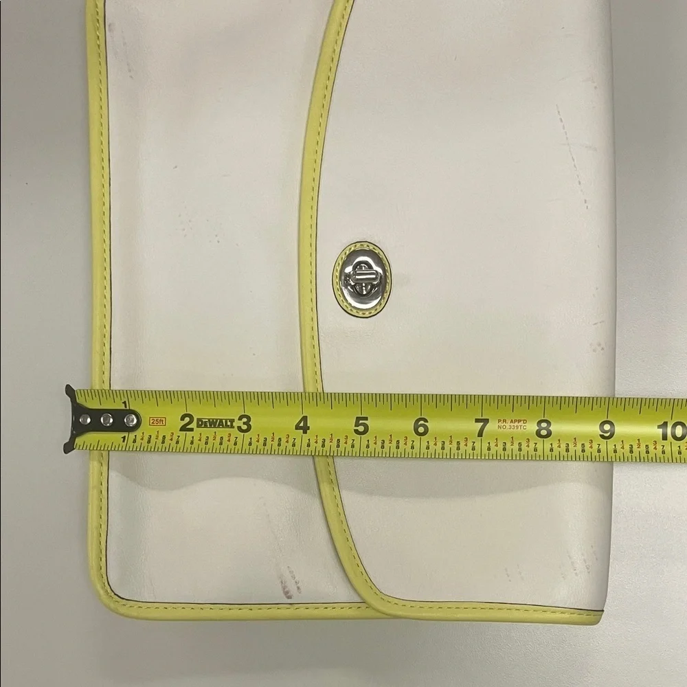 Coach White and Yellow Clutch / IPad bag